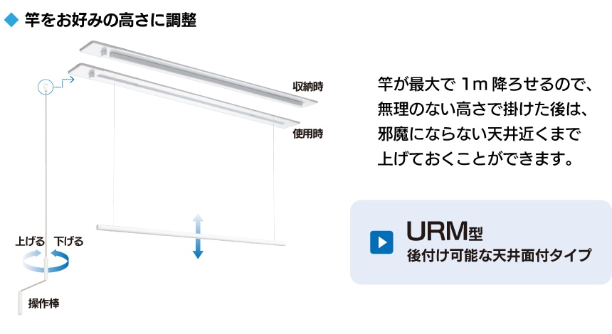 竿をお好みの高さに調整