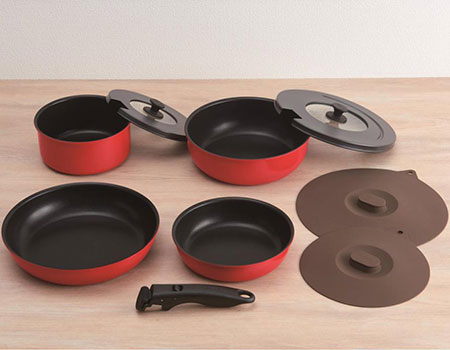 ブライトレッド 9点セット ガス火専用