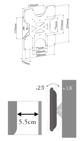 テレビ壁掛け取付金具中ＮＡ―ＬＣＤ―１１３Ｂ