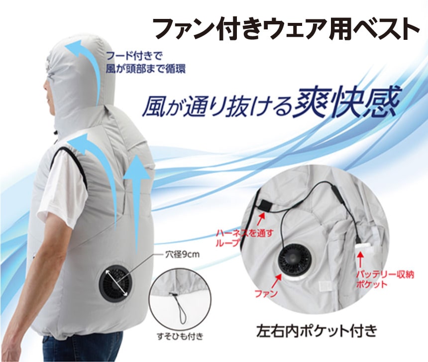 ファン付きウェア用ベスト