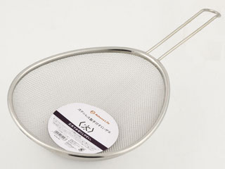 ステンレス製　手付すくいザル　大