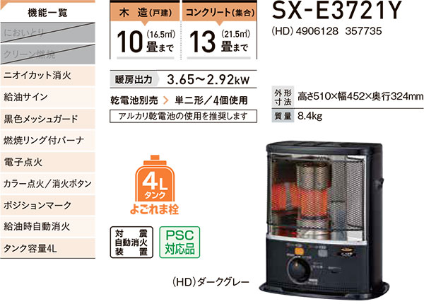 コロナ　SX-E3721Y