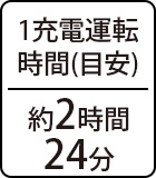 1充電運転時間(目安):約2時間24分