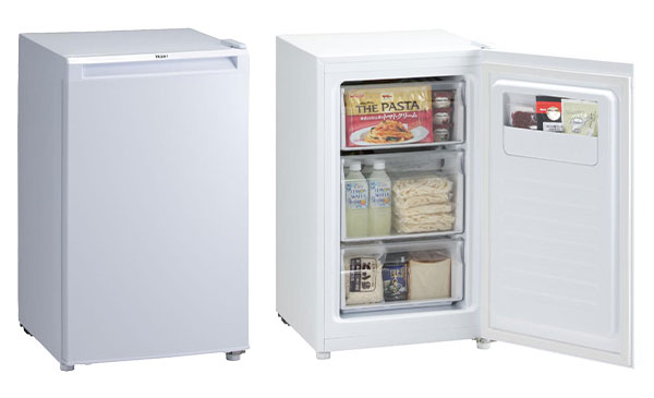 幅約50cmでスッキリ設置できる　ハイアール 冷凍庫 82L 前開式 JF-NU82A-W