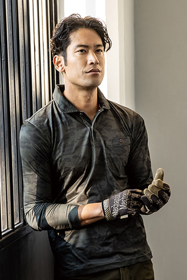 G-1638軽量長袖ポロシャツ