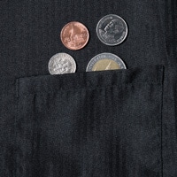 両脇ポケット内側コインポケット