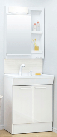 TOTO KCシリーズ 600㎜　扉・シン シアホワイト バックパネル・プラナスホワイト ミラー・一面鏡