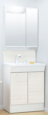 TOTO KCシリーズ 600㎜　扉・ルースホワイトペア バックパネル・プラナスホワイト ミラー・二面鏡