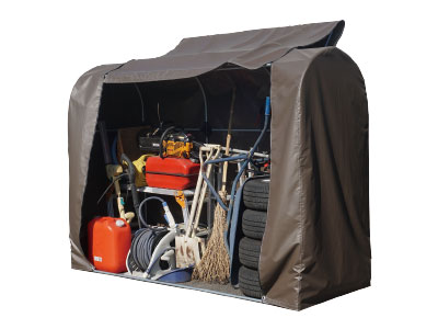 引上扉式横置パイプ物置220SB