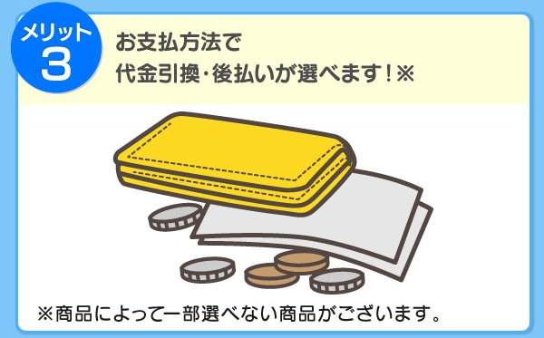 お支払い方法で代金引換・後払いが選べます！