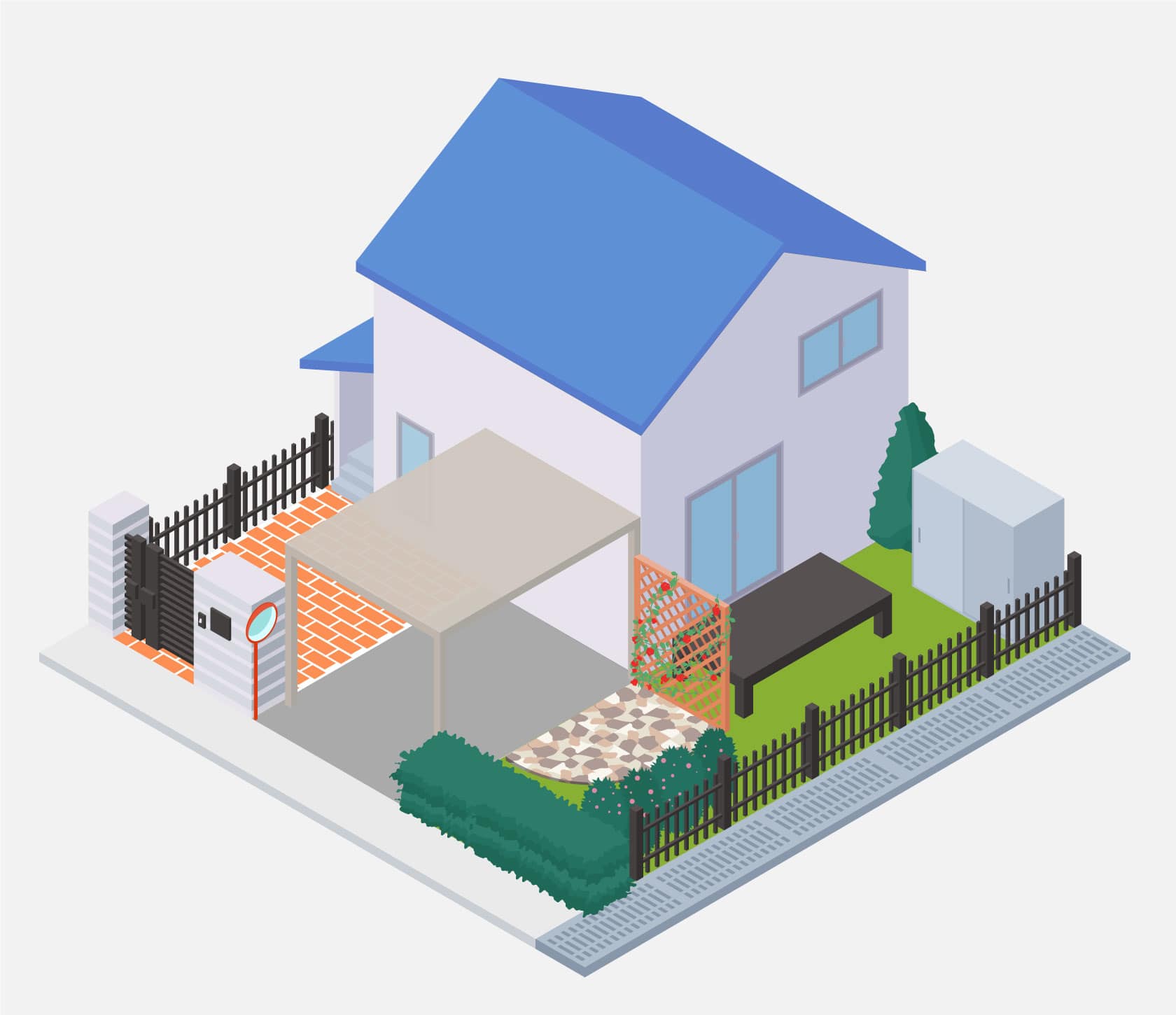 家の外観イラスト